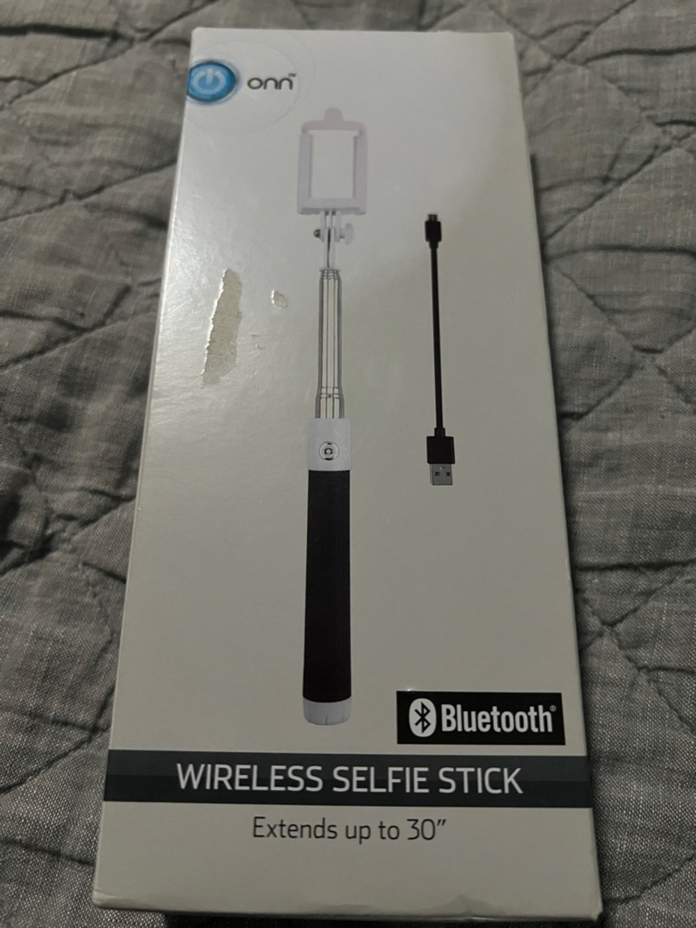onn Wireless Selfie Stick — Black and Silver